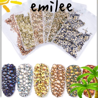 Emilee หินพลอยเทียม 3D สําหรับตกแต่งเล็บ 1440 ชิ้น