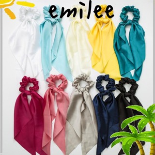 EMILEE ยางรัดผมหางม้า ผ้าเรยอน สําหรับผู้หญิง 4 ชิ้น