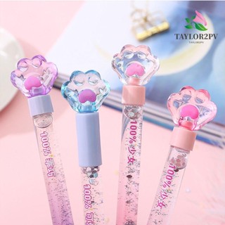 Taylor2pv ปากกาเจลเรืองแสง ลายกรงเล็บแมวน่ารัก 0.5 มม. สีดํา สําหรับสํานักงาน