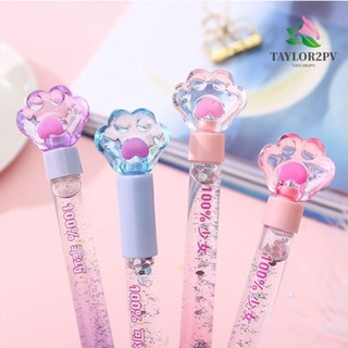 Taylor2pv ปากกาเจลเรืองแสง ลายกรงเล็บแมวน่ารัก 0.5 มม. สีดํา สําหรับสํานักงาน