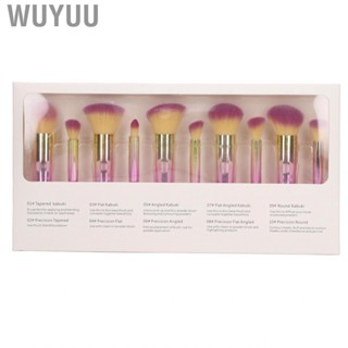 Wuyuu 10Pcs Travel Makeup Brushes Set Detachable Handle  Cosmetic for Eyebrow Eyeshadow