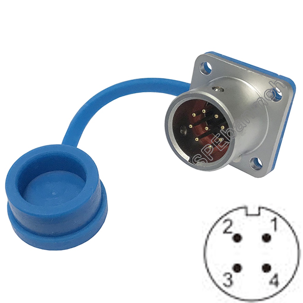 HF12-MM-04 ปลั๊กเหล็ก 12มิล 4พิน ผู้แท่น คอนเน็กเตอร์เหล็ก Connector 12MM 4PIN ปลั๊กกันน้ำ