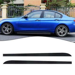 [ISHOWMAL-TH]Car Sticker 2PC/set Black Car Decals Side Carbon Fiber Car Side Decals-New In 8-