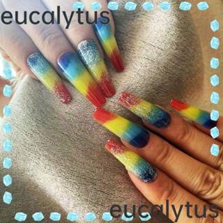 Eucalytus1 เล็บปลอม หัวสี่เหลี่ยม กันน้ํา ติดทนนาน สไตล์ฝรั่งเศส สําหรับผู้หญิง