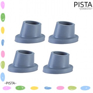 PISTA แผ่นยางรองขาเก้าอี้อาบน้ํา กันลื่น สีเทา แบบเปลี่ยน 4 แพ็ค