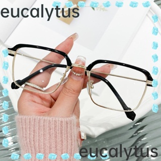 Eucalytus1 แว่นตาอ่านหนังสือ ทรงสี่เหลี่ยม ครึ่งกรอบ ป้องกันแสงสีฟ้า แฟชั่นสําหรับผู้หญิง และผู้ชาย