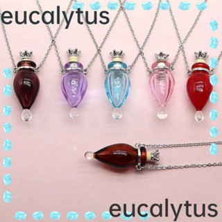 Eucalytus1 สร้อยคอ จี้รูปขวดน้ํา ทรงมงกุฎ เปิดได้ ของขวัญ