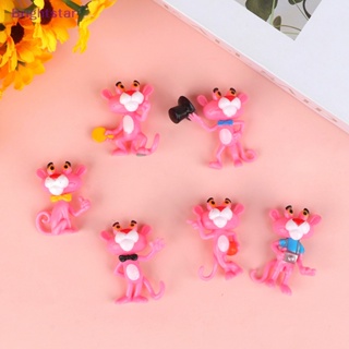 Brightstar โมเดลฟิกเกอร์ รูปการ์ตูน Pink Panther น่ารัก สําหรับตกแต่งบ้านตุ๊กตา 6 ชิ้น