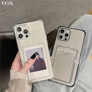 เคสกันกระแทกเคสใส่บัตร เคสซิลิโคนใส เคสใสทรงสี่เหลี่ยม VIVO V23 Y21 Y21s Y21t Y21a Y33s Y33t Y20 Y20s Y20i Y15s Y15a Y20g Y12s Y12a Y11s Y17 Y15 Y12 Y11 4G 5G 2023