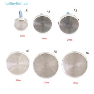 Tuilieyfish ใหม่ ฝาครอบสกรูกระจก สเตนเลส สําหรับตกแต่ง 8 ชิ้น