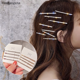 [FREG] กิ๊บติดผม โลหะ พลอยเทียม แวววาว สีทอง สีเงิน เรียบง่าย เครื่องประดับผม สําหรับผู้หญิง 2 4 ชิ้น FDH