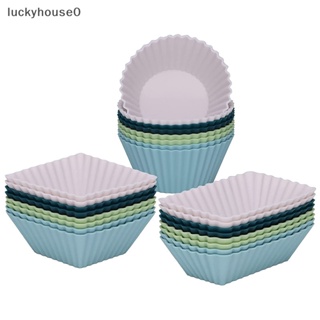 Luckyhouse0^^ แม่พิมพ์ซิลิโคน รูปมัฟฟิน คัพเค้ก และมัฟฟิน 3 รูป สําหรับตกแต่งเค้ก 12 ชิ้น ต่อชุด