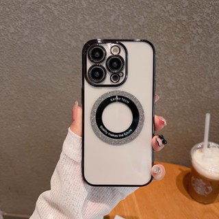 เคสโทรศัพท์มือถือแบบนิ่ม TPU ใส กันกระแทก แต่งกลิตเตอร์ หรูหรา สําหรับ iPhone 14 13 12 11 Promax