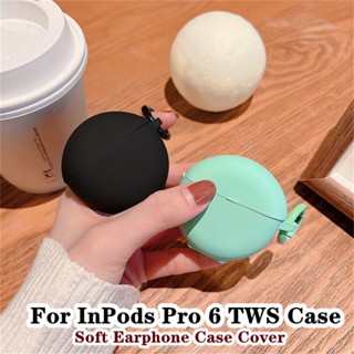 【ส่วนลด】เคสหูฟัง แบบนิ่ม สีพื้น สีชมพู และสีฟ้า สําหรับ InPods Pro 6 TWS Pro6