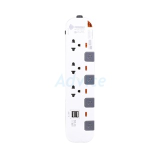 Power Bar TOSHINO P-3375USB (5M) White/Gray