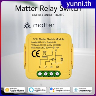 Matter Fit Homekit/tuya Wifi Smart Switch 16a App Voice รีโมทคอนโทรล โมดูลรีเลย์ทำงานร่วมกับ Siri Smartthings Alexa Google Smart Life Yunni