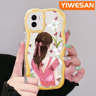 เคสโทรศัพท์มือถือ ซิลิกาใส กันกระแทก ลายผีเสื้อ เด็กผู้หญิง สําหรับ VIVO Y15s Y15a Y01 Y02s