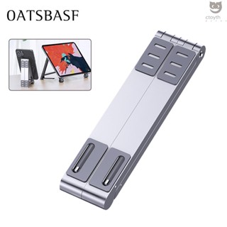 Oatsbasf ขาตั้งแล็ปท็อป แบบพับได้ ที่วางโทรศัพท์ Macbook ขาตั้งโน๊ตบุ๊ค อุปกรณ์เสริมโต๊ะ ปรับขนาดได้ ออกแบบตามหลักสรีรศาสตร์ Com