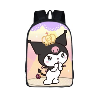 กระเป๋าเป้สะพายหลัง จุของได้เยอะ ลายการ์ตูน Kuromi Sanrio My Melody น่ารัก ขนาด 16 นิ้ว สําหรับนักเรียน