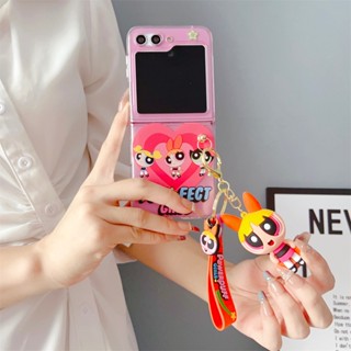 เคสโทรศัพท์มือถือแบบนิ่ม TPU กันกระแทก ลายการ์ตูนตุ๊กตา 3D พร้อมสายคล้องข้อมือ สําหรับ Samsung Galaxy Z Flip 3 Z Flip 4 5G Flip4 zflip ZFlip4 ZFlip5