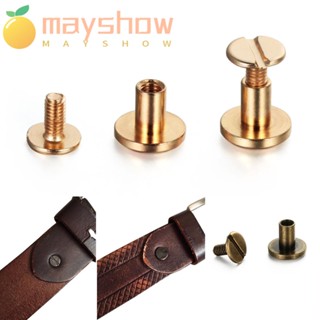 Mayshow 10 ชิ้น 5 / 6.5 / 8 มม. สายรัดหมุดสกรูกระเป๋าเดินทาง งานฝีมือ กระดุมทองเหลือง ตะปูหัวกลม สกรู