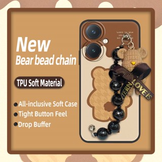 silicone protective case Phone Case For VIVO Y27 4G Simplicity Cartoon Dirt-resistant Bear bracelet cute Waterproof