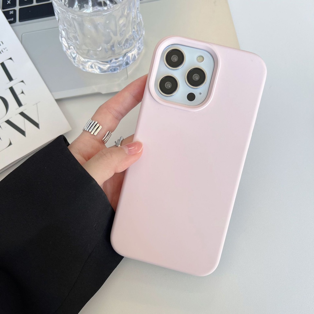 เคสโทรศัพท์มือถือ ซิลิโคน แม่เหล็ก สีพื้น สําหรับ IPhone 14 15 Pro max 15Pro
