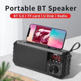 ลําโพงวิทยุ FM รองรับ TF AUX USB บลูทูธไร้สาย แบบพกพา BT5.0