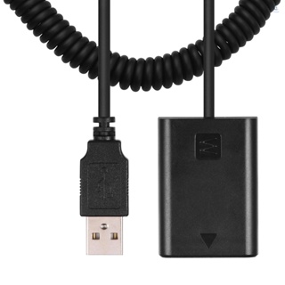 อะแดปเตอร์แบตเตอรี่ดัมมี่ 5V USB NP-FW50 พร้อมสายเคเบิลสปริง แบบยืดหยุ่น สําหรับกล้อง A7 A7II A7R A7S A7RII A7SII A6000 A5000 A3000 NEX5 NEX3 ILDC ขายดี 1