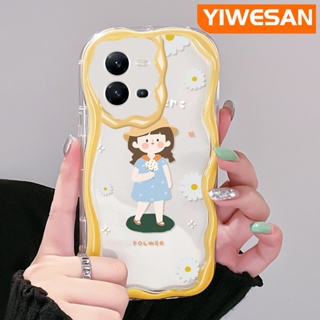 เคสโทรศัพท์มือถือ แบบใส ลายการ์ตูนเด็กผู้หญิงตัวเล็กน่ารัก สีครีม สําหรับ VIVO V25 5G V25E X80 Lite V21E Y73 2020