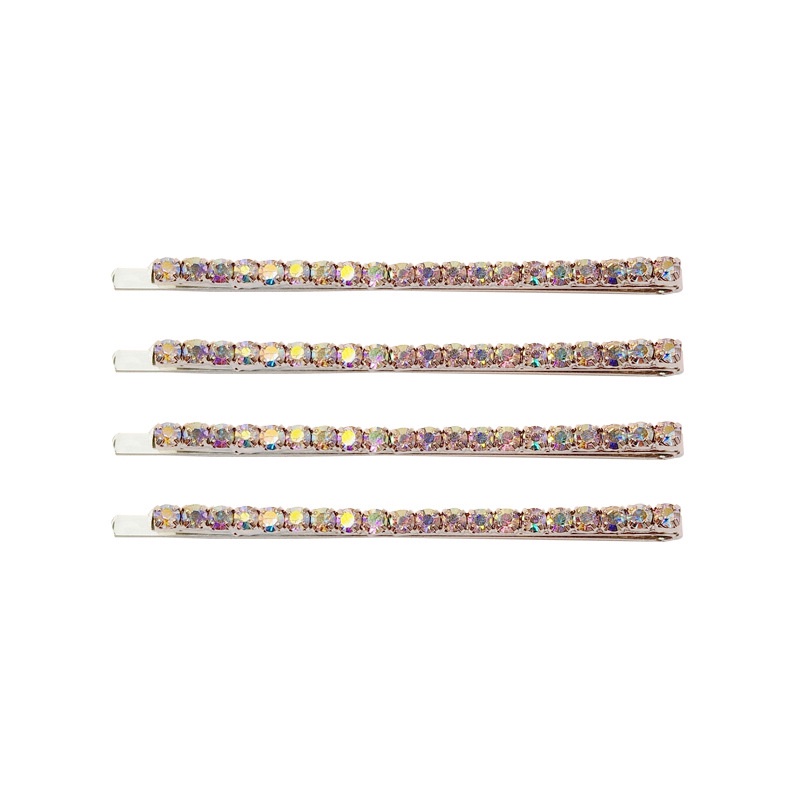 กิ๊บติดผมหน้าม้า ประดับเพชร ประกาย สําหรับผู้หญิง 4 ชิ้น - รูปที่ 3