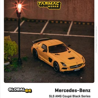 โมเดลรถยนต์ 1: 64 TW Tarmac Works Benz SLS AMG สีเหลือง สีขาว