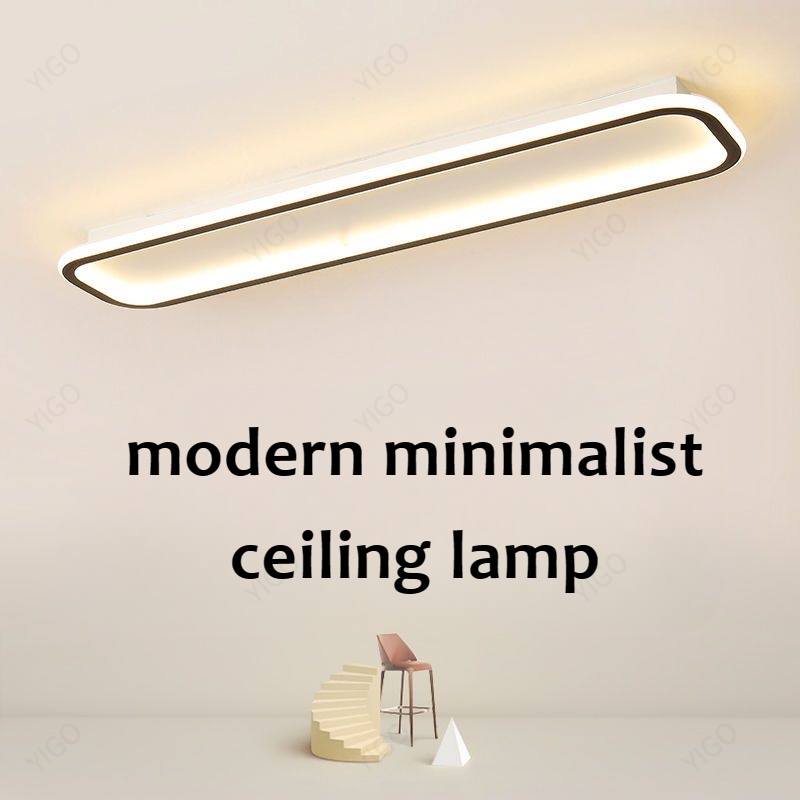 โคมไฟเพดาน LED ทรงยาว ทรงสี่เหลี่ยมผืนผ้า สไตล์นอร์ดิก โมเดิร์น สําหรับห้องนั่งเล่น ห้องครัว ระเบียง