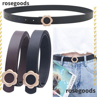 Rosegoods1 เข็มขัดหนังแฟชั่น ลําลอง วินเทจ สายรัดเอว แบบบาง