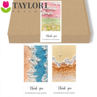 Taylor1 สติกเกอร์ฉลาก ลายภาพวาดสีน้ํามัน แฮนด์เมด สไตล์วินเทจ สําหรับติดบรรจุภัณฑ์