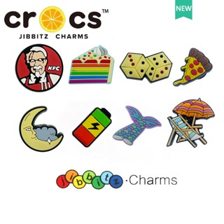 jibbitz crocs แท้ หัวเข็มขัดรองเท้า อุปกรณ์เสริมรองเท้า KFC พิซซ่าเค้ก การ์ตูนสนุก ตกแต่งหัวเข็มขัด charm crocs