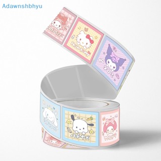 Adhyu สติกเกอร์เทปกาว ลายการ์ตูนอนิเมะ Sanrio Kawaii น่ารัก มีกาวในตัว สําหรับติดตกแต่ง 500 ชิ้น ต่อม้วน