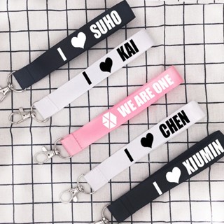 KPOP EXO Keychain CHANYEOL Keyring SEHUN BAEKHYUN Lanyard XIUMIN CHEN KAI Clearance sale