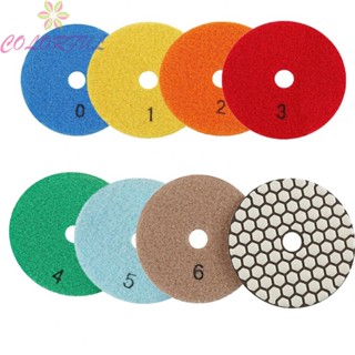 【COLORFUL】7PCS 4 inch Diamond Dry Polishing Pad Flexible Sanding Disc For Granite Marble