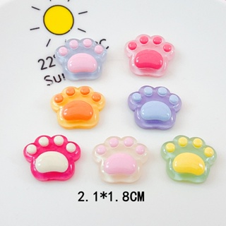 [2 #] Jibbitz Crocs กิ๊บติดผม แบบยางใส รูปอุ้งเท้าสุนัข อุ้งเท้าแมว แฮนด์เมด DIY อุปกรณ์เสริม สําหรับรองเท้า QP