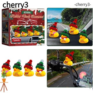 Cherry3 เป็ดยาง สําหรับตกแต่งรถยนต์ คริสต์มาส 2 ชิ้น