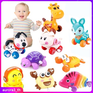 【ในการจัดส่ง】 Kids Cartoon Wind Up Running Car Toys ของเล่นแรกเกิดสีสุ่ม