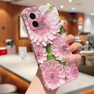 เคสโทรศัพท์มือถือ กันรอยกล้อง ลายการ์ตูนดอกไม้ สําหรับ Vivo Y77 Y77e T1x Y21 Y21a Y21e Y21g Y21s Y21t Y32 Y33s Y33t