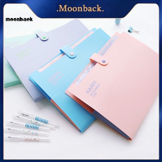 &lt;moonback&gt; กระเป๋าโฟลเดอร์ใส่เอกสาร ขนาด A4 กันน้ํา แบบพกพา พร้อมกระดุมแป๊ก ทนทาน สําหรับออฟฟิศ โรงเรียน