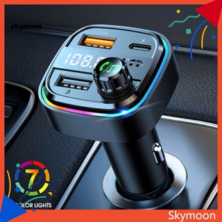 Skym* เครื่องเล่น FM RGB USB-C Type-PD บลูทูธ 50 หลากสี สําหรับรถยนต์