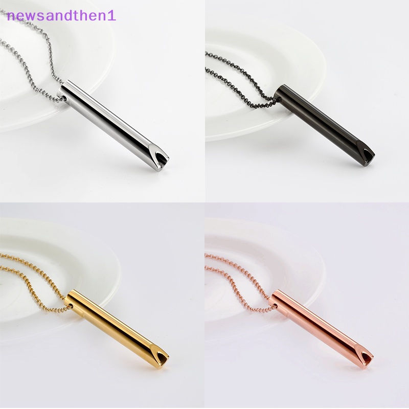 Newsandthen1 สร้อยคอนกหวีด สเตนเลส ธรรมชาติ บรรเทาความวิตกกังวล ทําสมาธิ เครื่องประดับ คลายเครียด จี้ใจจดจํา เครื่องมือหายใจลึก ดี