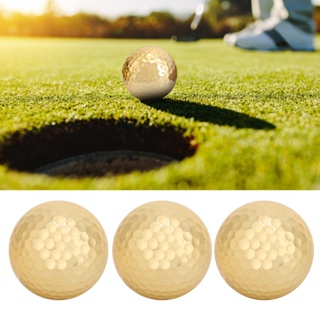 Sportswear Shop  4Pcs แบบพกพาคุณภาพสูง Double Layer Gold Plating Golf Ball อุปกรณ์เสริม Golden