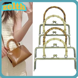 Zelth ตัวล็อกกระเป๋า ด้ามจับไม้ไผ่ โลหะ รูปก้อนเมฆ สไตล์เรโท…