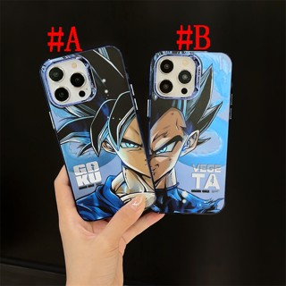 เคสแข็ง เคสไอโฟน iPhone 14 Pro Max iPhone 13 Pro Max iPhone 12 Pro Max iPhone 11 Cartoon ดราก้อนบอล Dragon Ball Goku &amp; Vegeta Color Electroplating Design Hard Case