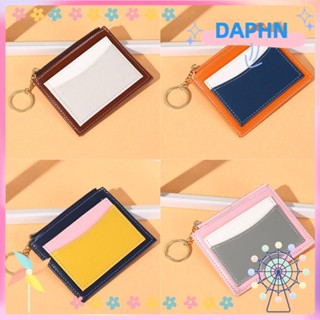 Daphs กระเป๋าสตางค์ ใบเล็ก มีซิป สีพื้น ใส่บัตรเครดิต สําหรับผู้หญิง